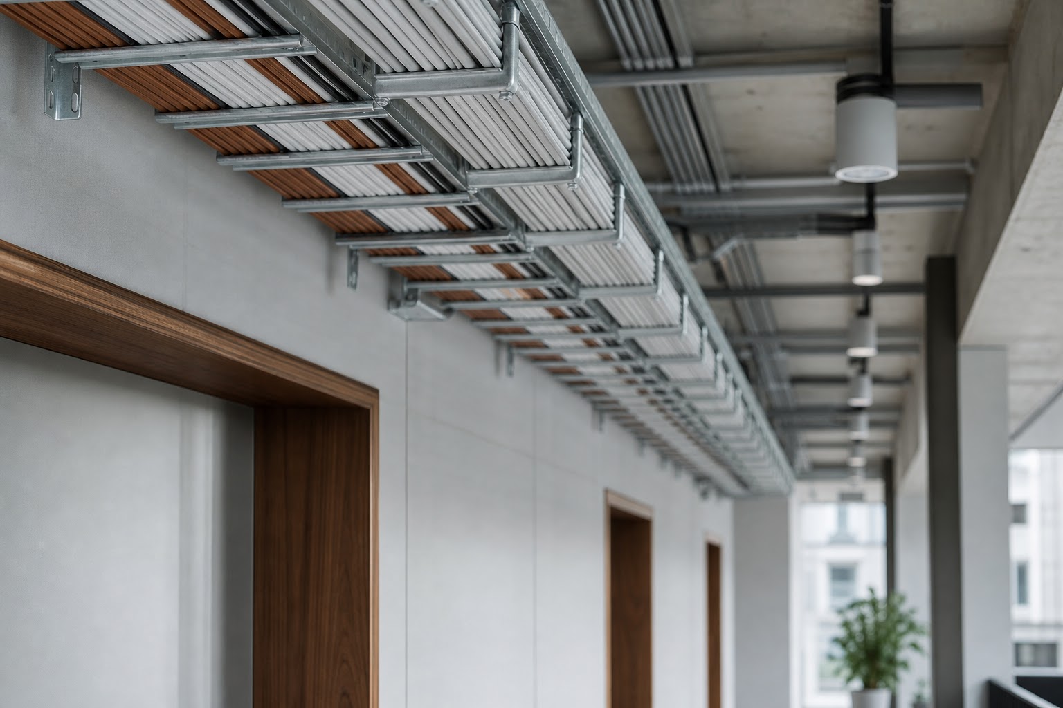 Slaboprúdové rozvody v technickej chodbe