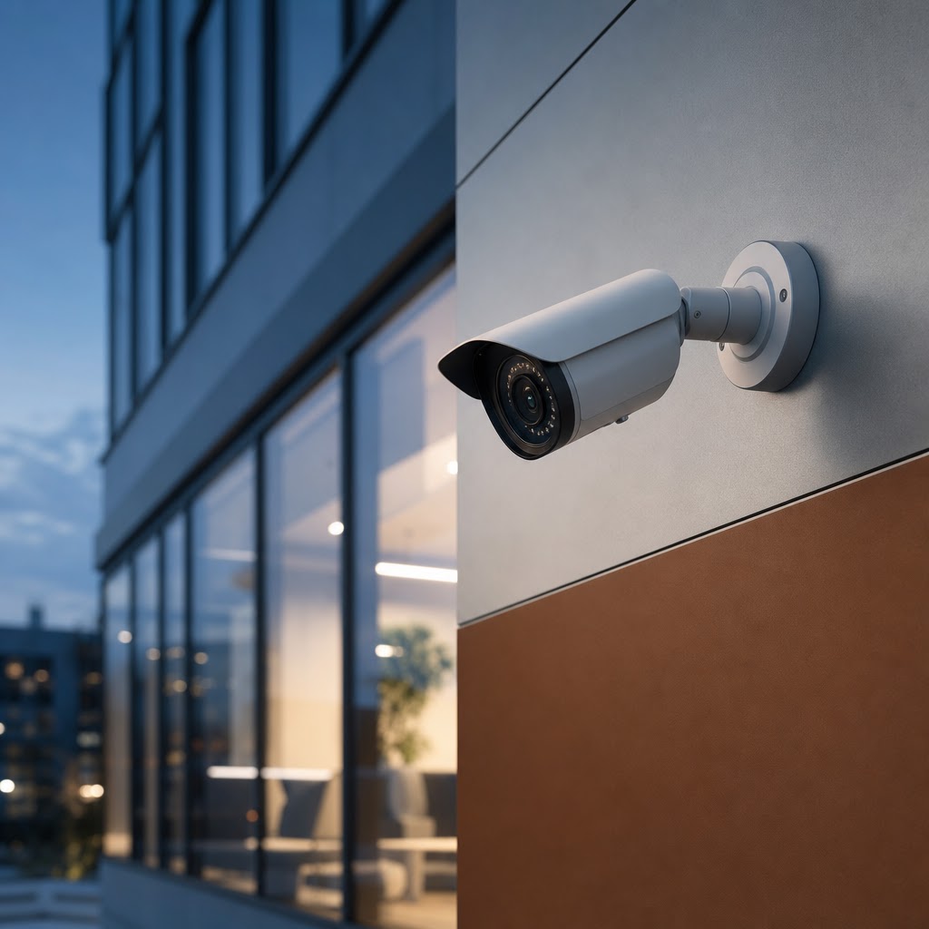 CCTV kamera na fasáde budovy